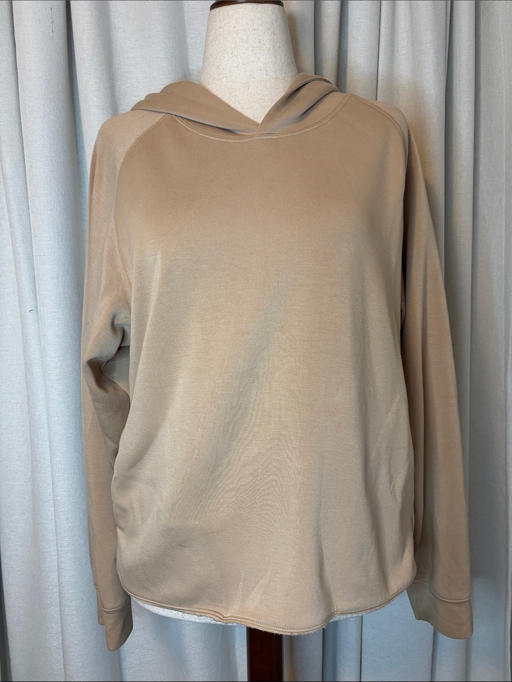 January & May Tan Hoodie - Simple Everyday Pullover -Medium